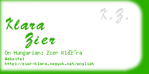 klara zier business card